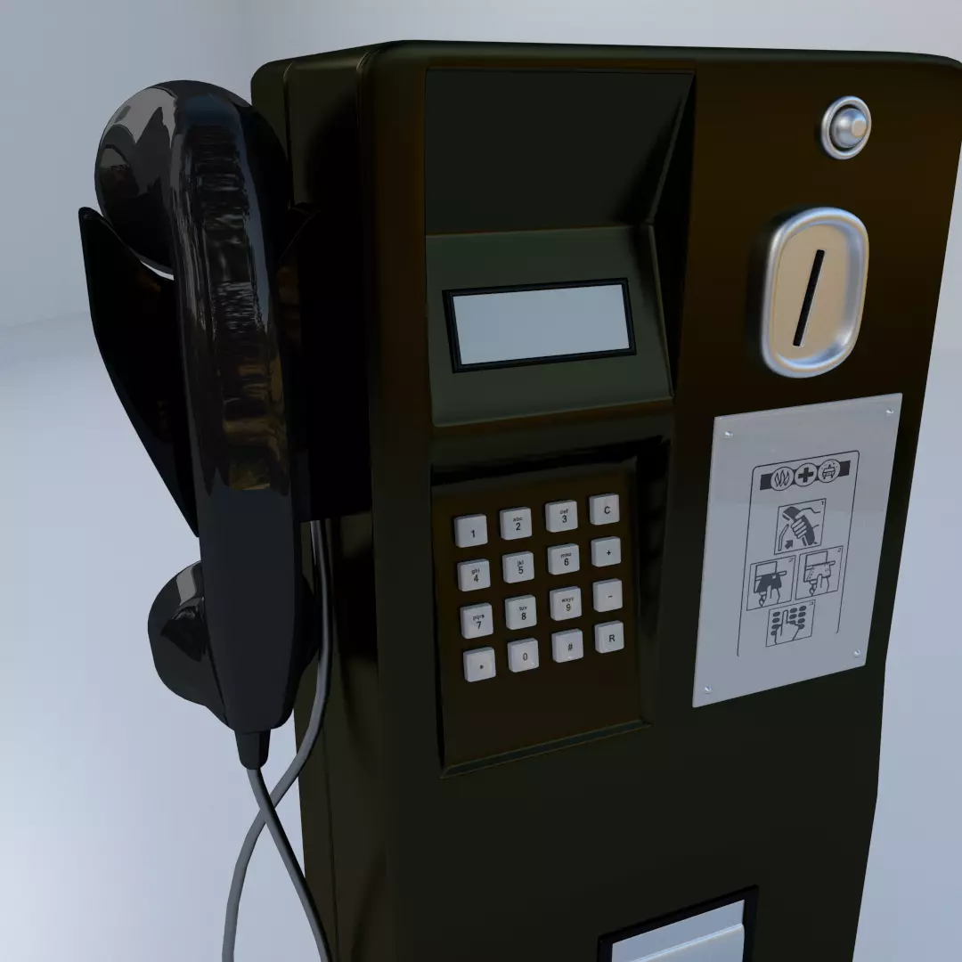 Public Telephone 3D model_0