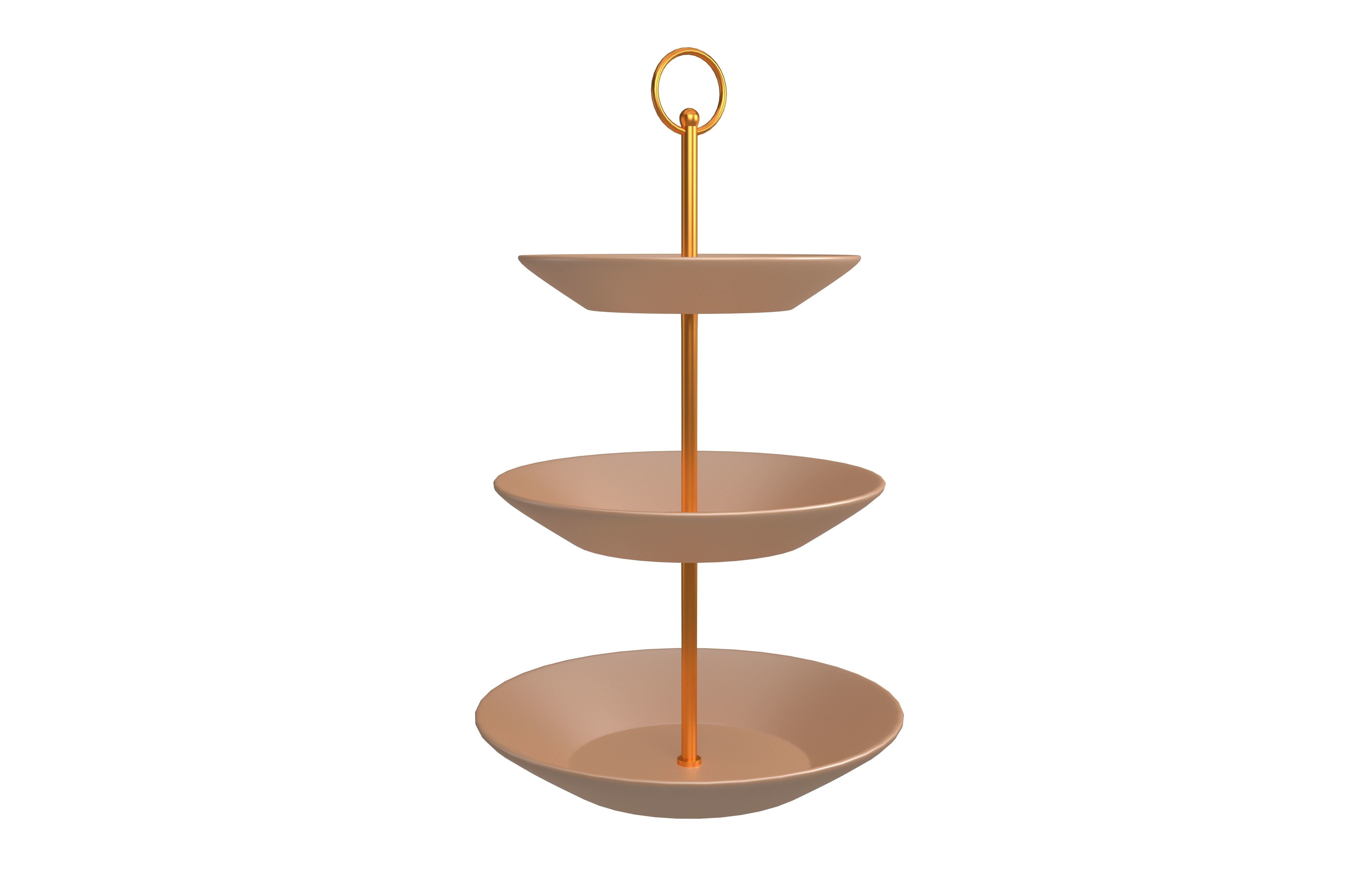 Three Tier Cake Stand v1 003 Low-poly 3D model_2