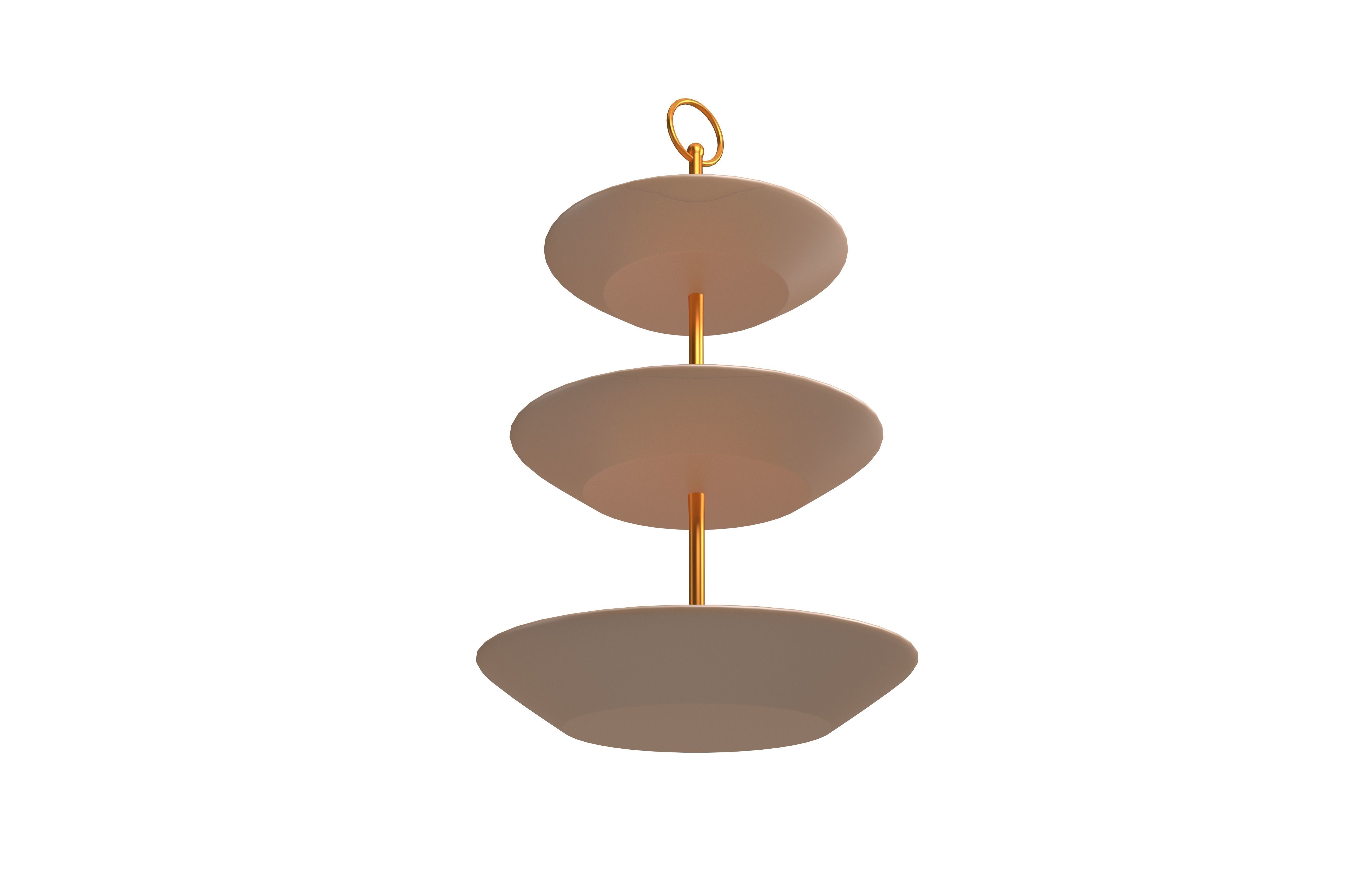 Three Tier Cake Stand v1 003 Low-poly 3D model_4