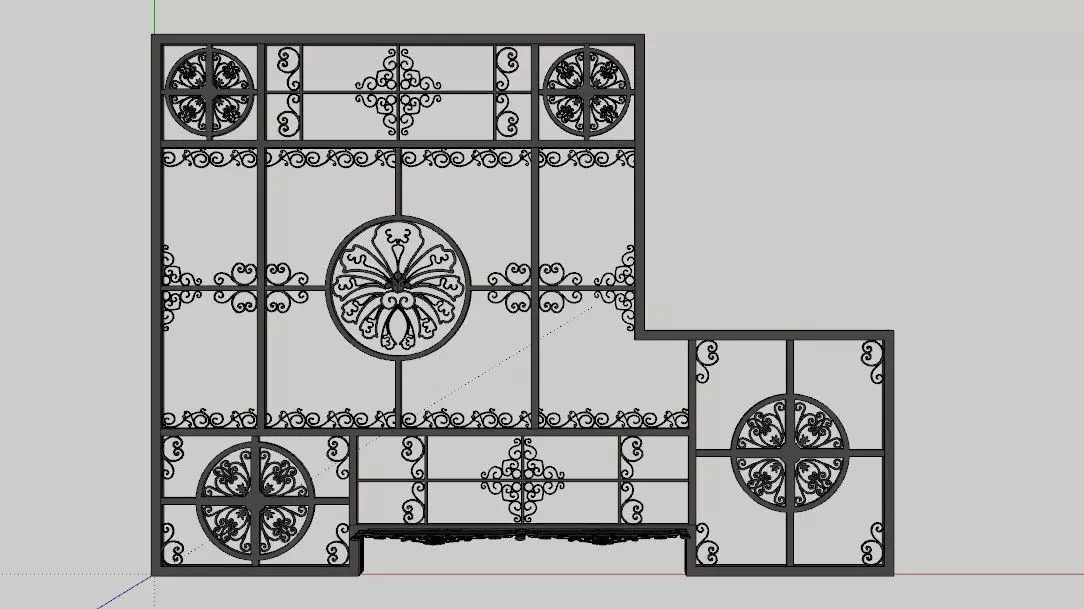 Iron Glass Roof Art Mounted Villa Facade 3D model 3D model 3D model_0