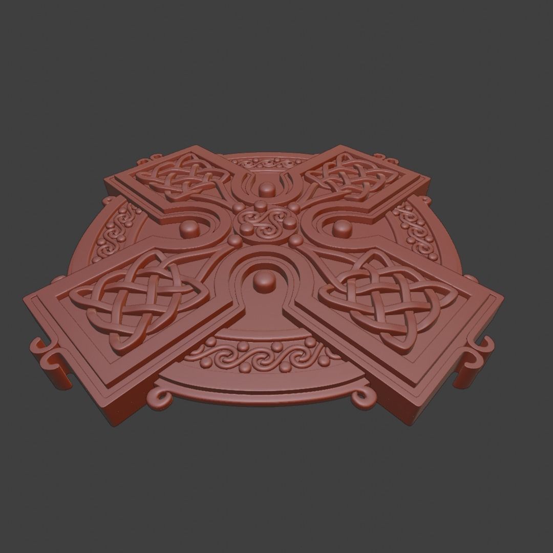 Celtic Cross Medallion 3D print model_1