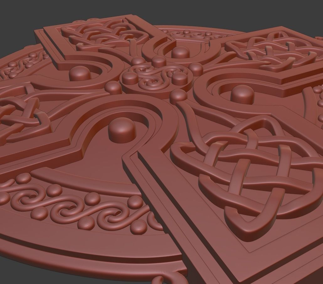 Celtic Cross Medallion 3D print model_4