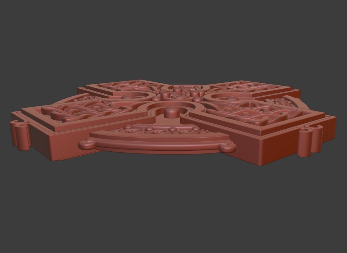 Celtic Cross Medallion 3D print model_5