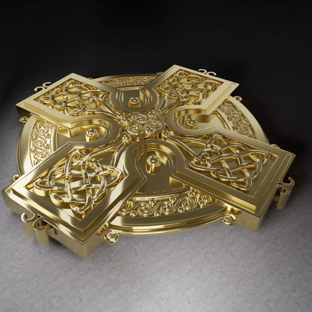 Celtic Cross Medallion 3D print model_0
