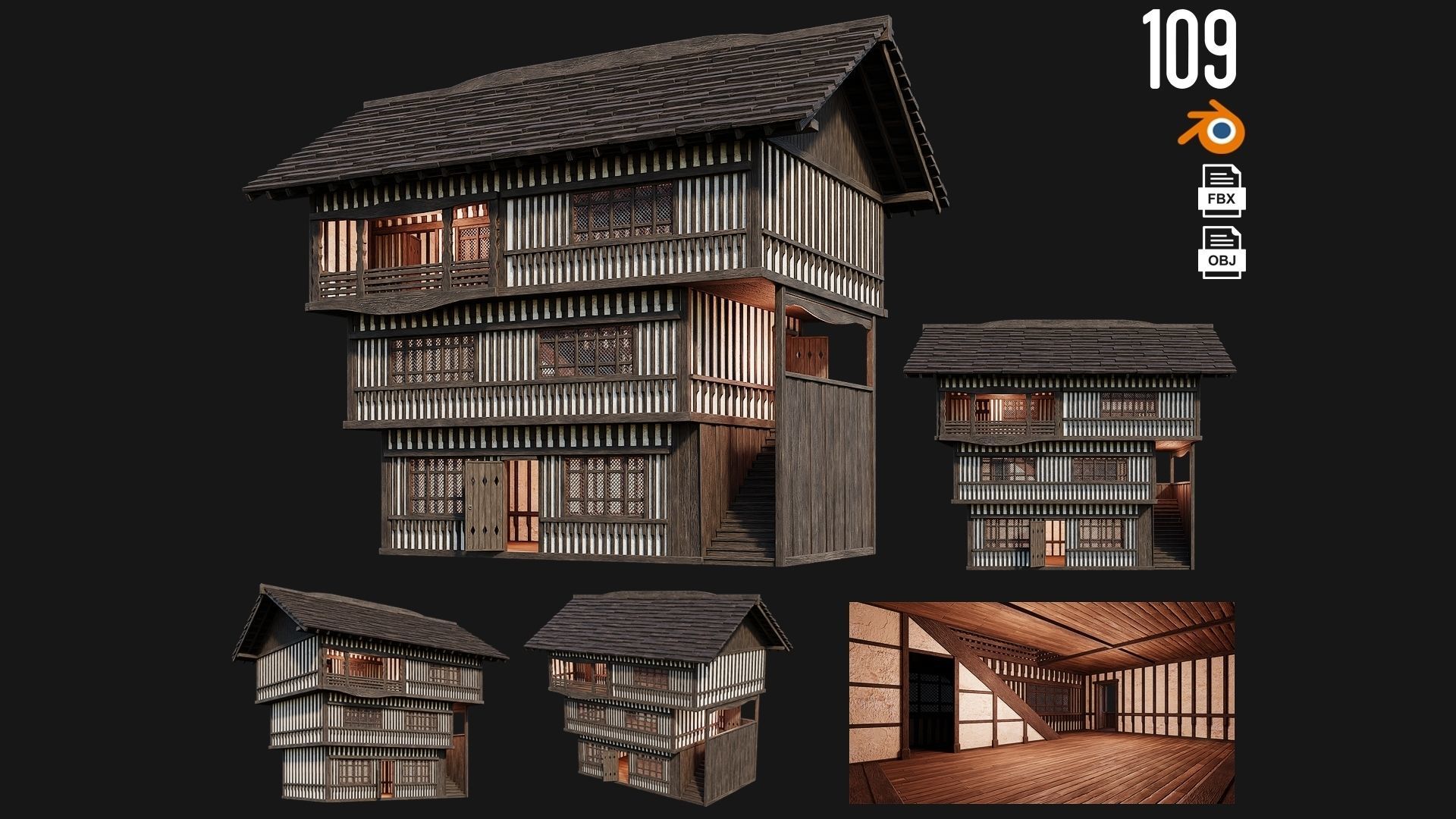 81 - 120 OLD MEDIEVAL BUILDINGS PACK 4K Textures GameReady 3D Model Collection_49