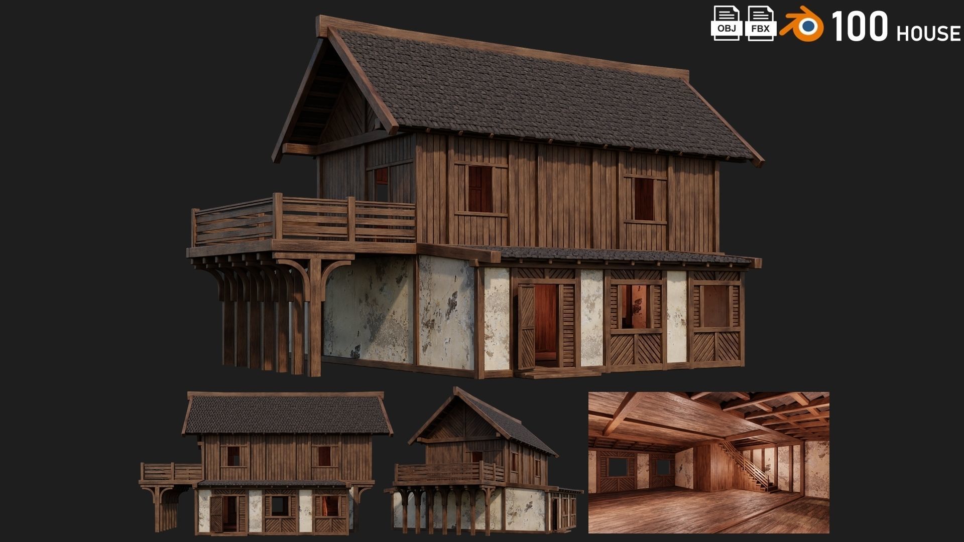 81 - 120 OLD MEDIEVAL BUILDINGS PACK 4K Textures GameReady 3D Model Collection_24