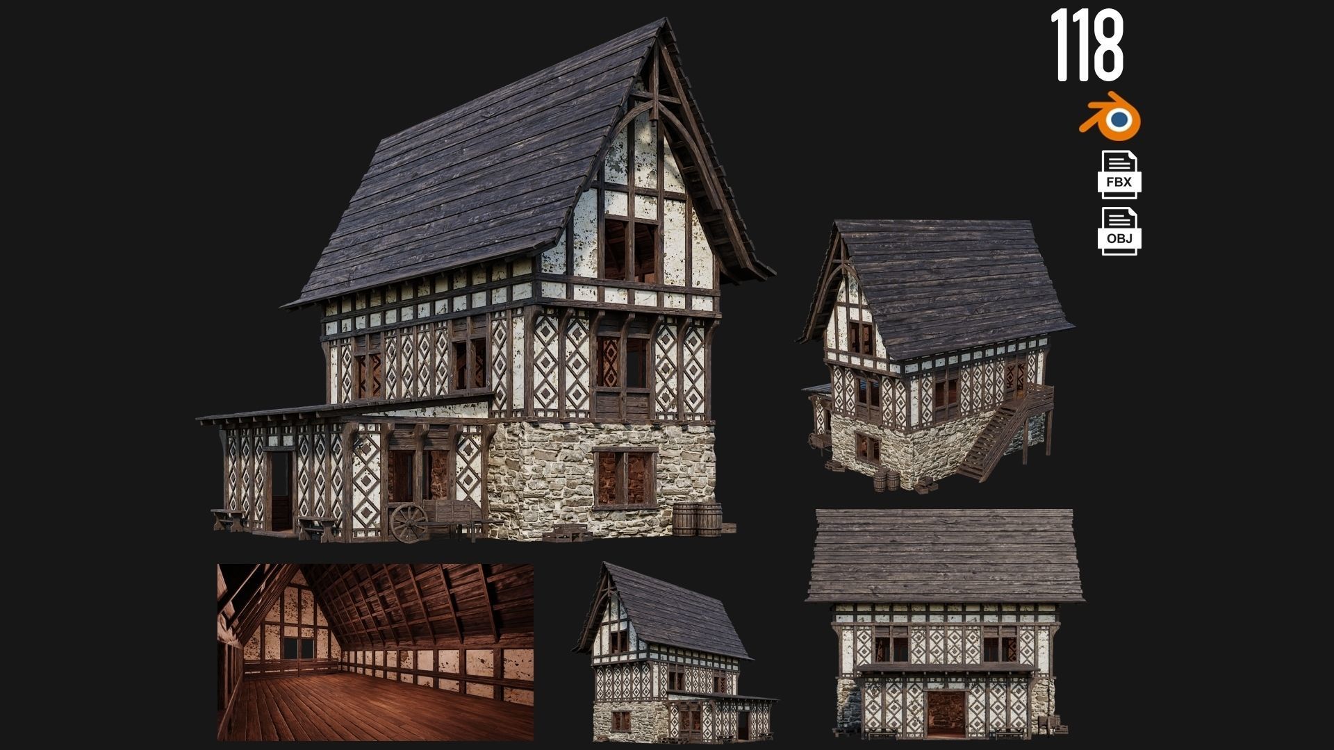 81 - 120 OLD MEDIEVAL BUILDINGS PACK 4K Textures GameReady 3D Model Collection_40