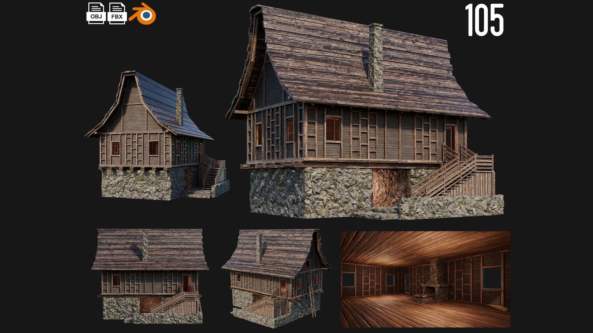 81 - 120 OLD MEDIEVAL BUILDINGS PACK 4K Textures GameReady 3D Model Collection_35