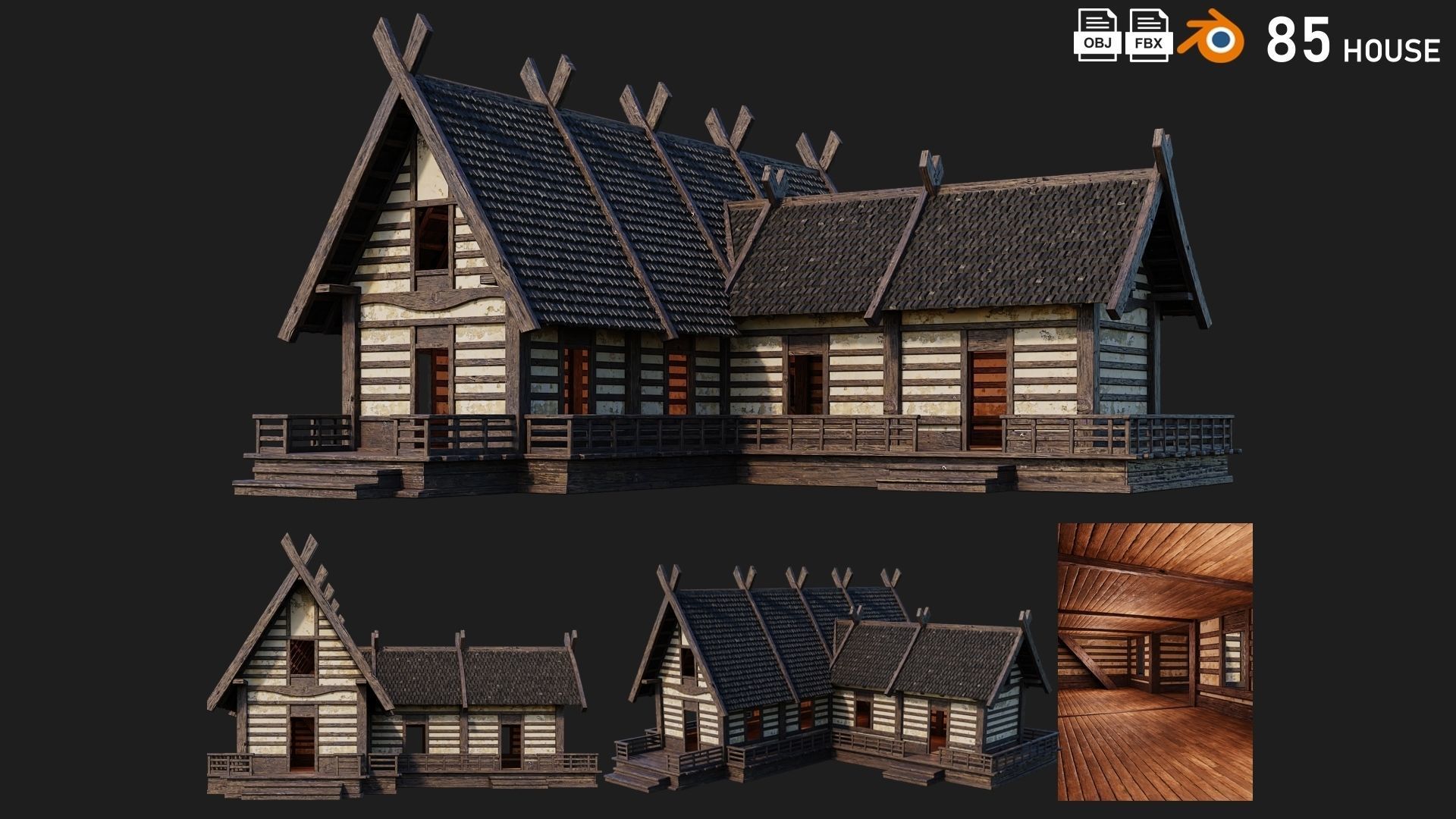 81 - 120 OLD MEDIEVAL BUILDINGS PACK 4K Textures GameReady 3D Model Collection_22