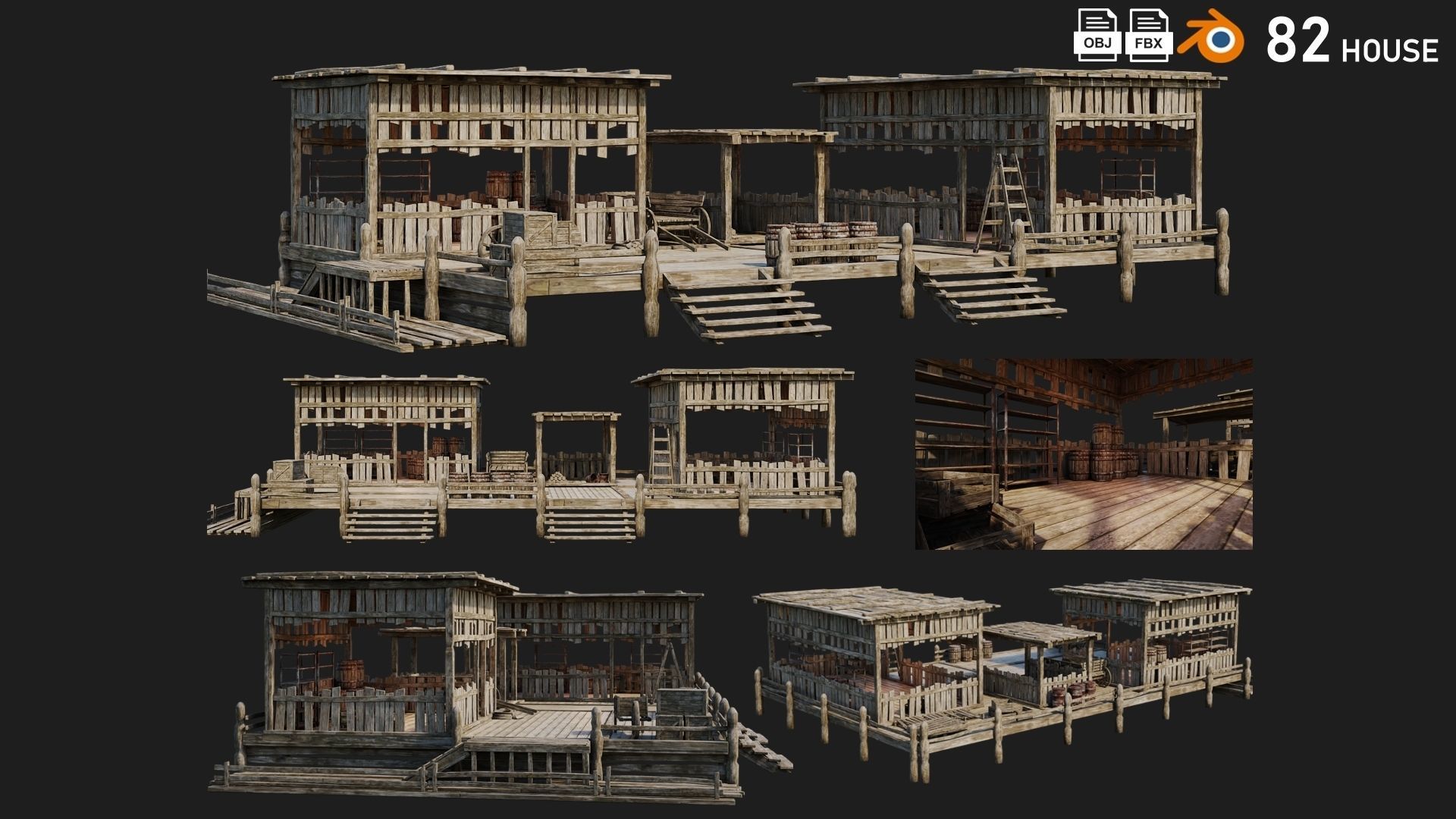 81 - 120 OLD MEDIEVAL BUILDINGS PACK 4K Textures GameReady 3D Model Collection_14