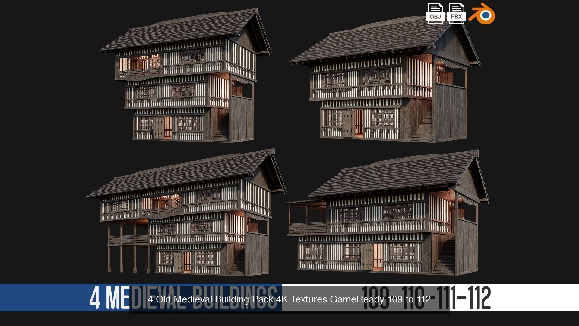 81 - 120 OLD MEDIEVAL BUILDINGS PACK 4K Textures GameReady 3D Model Collection_11