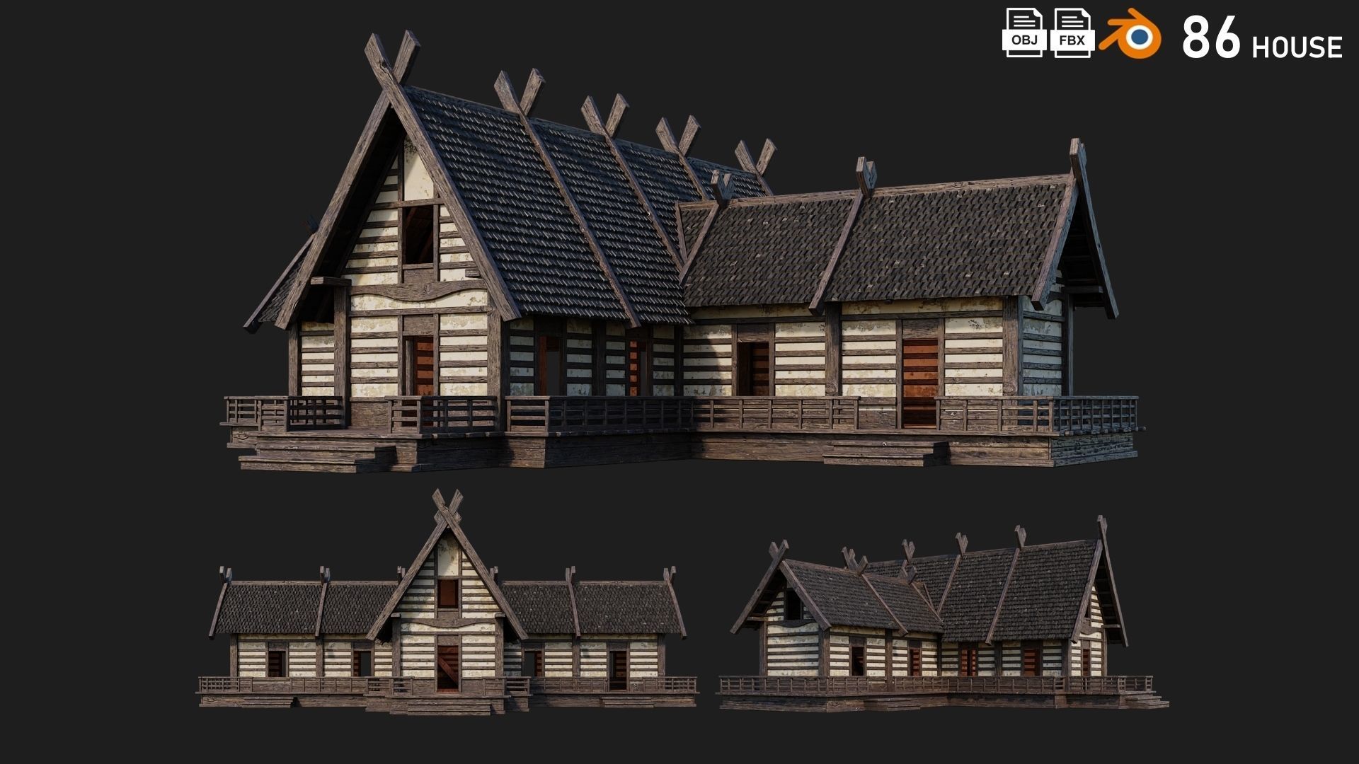 81 - 120 OLD MEDIEVAL BUILDINGS PACK 4K Textures GameReady 3D Model Collection_15