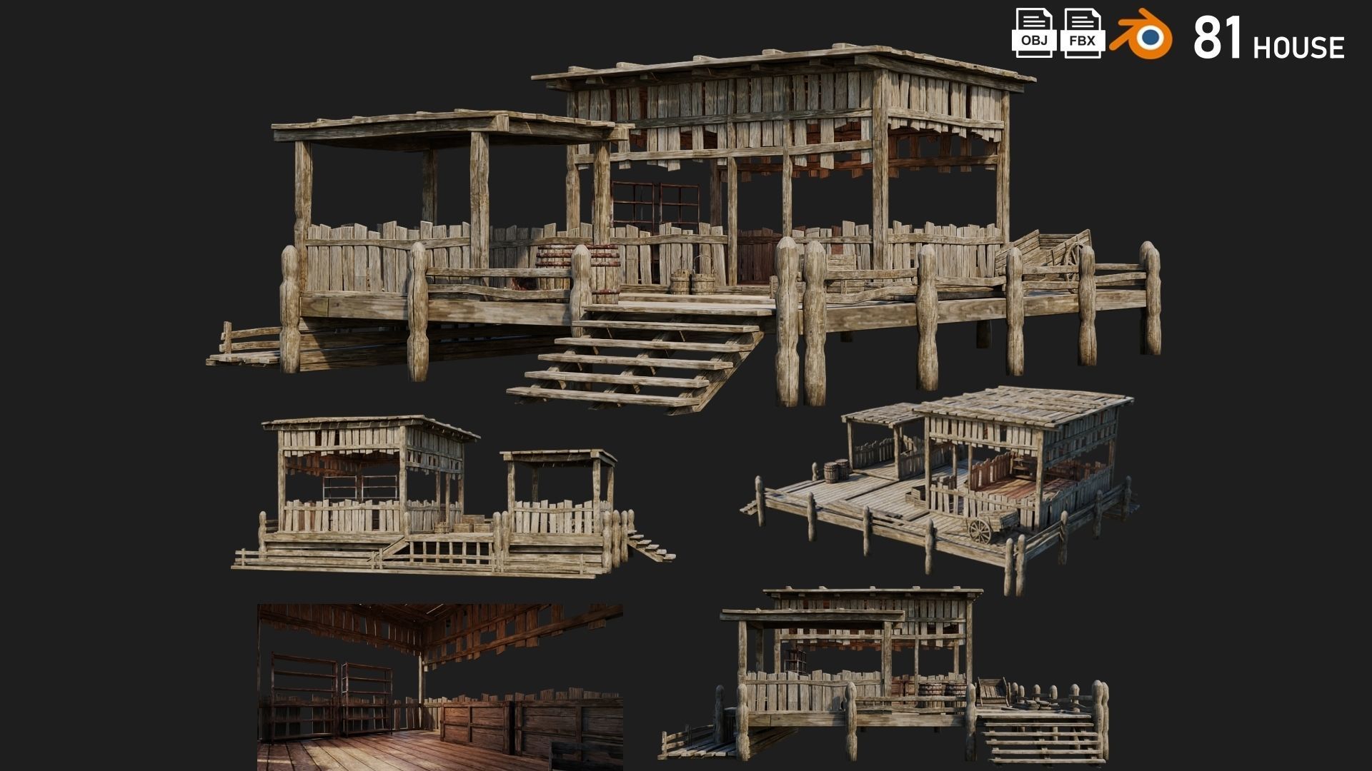 81 - 120 OLD MEDIEVAL BUILDINGS PACK 4K Textures GameReady 3D Model Collection_16