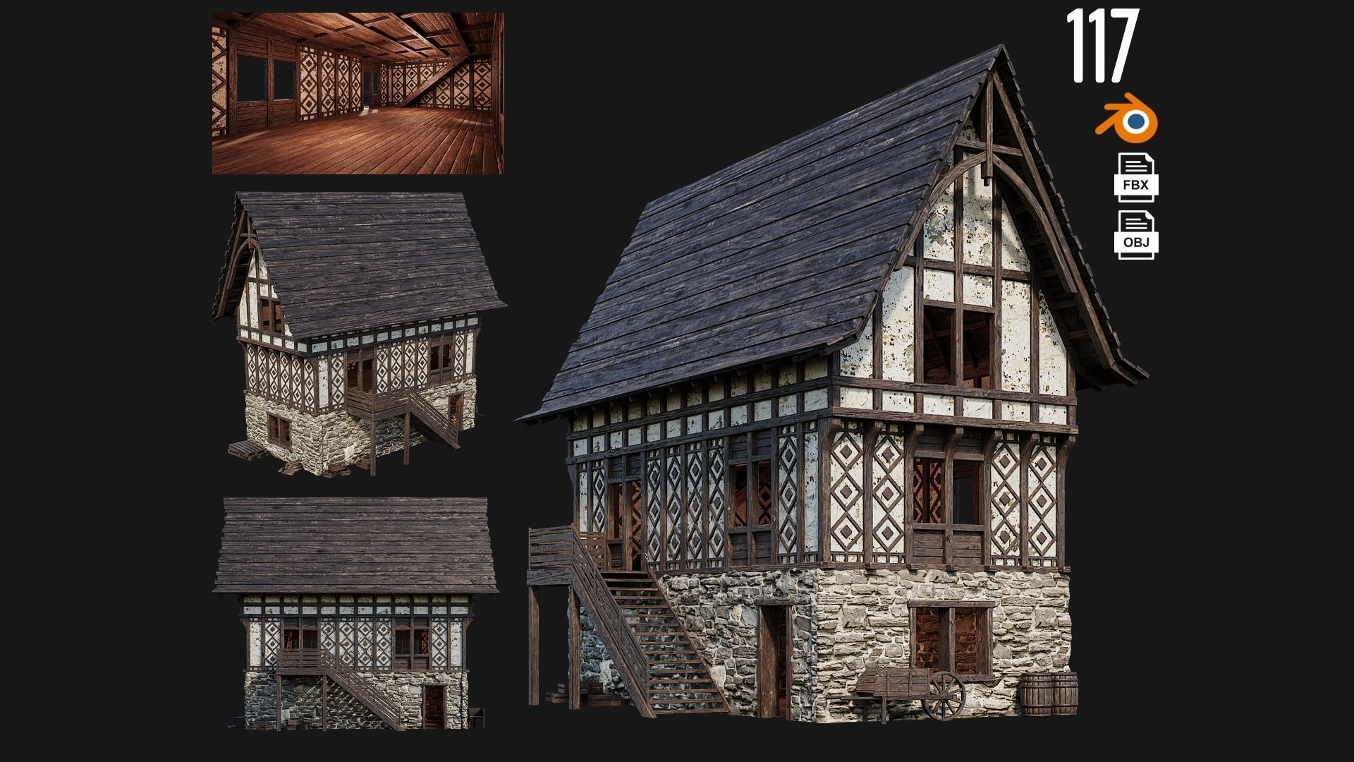 81 - 120 OLD MEDIEVAL BUILDINGS PACK 4K Textures GameReady 3D Model Collection_42