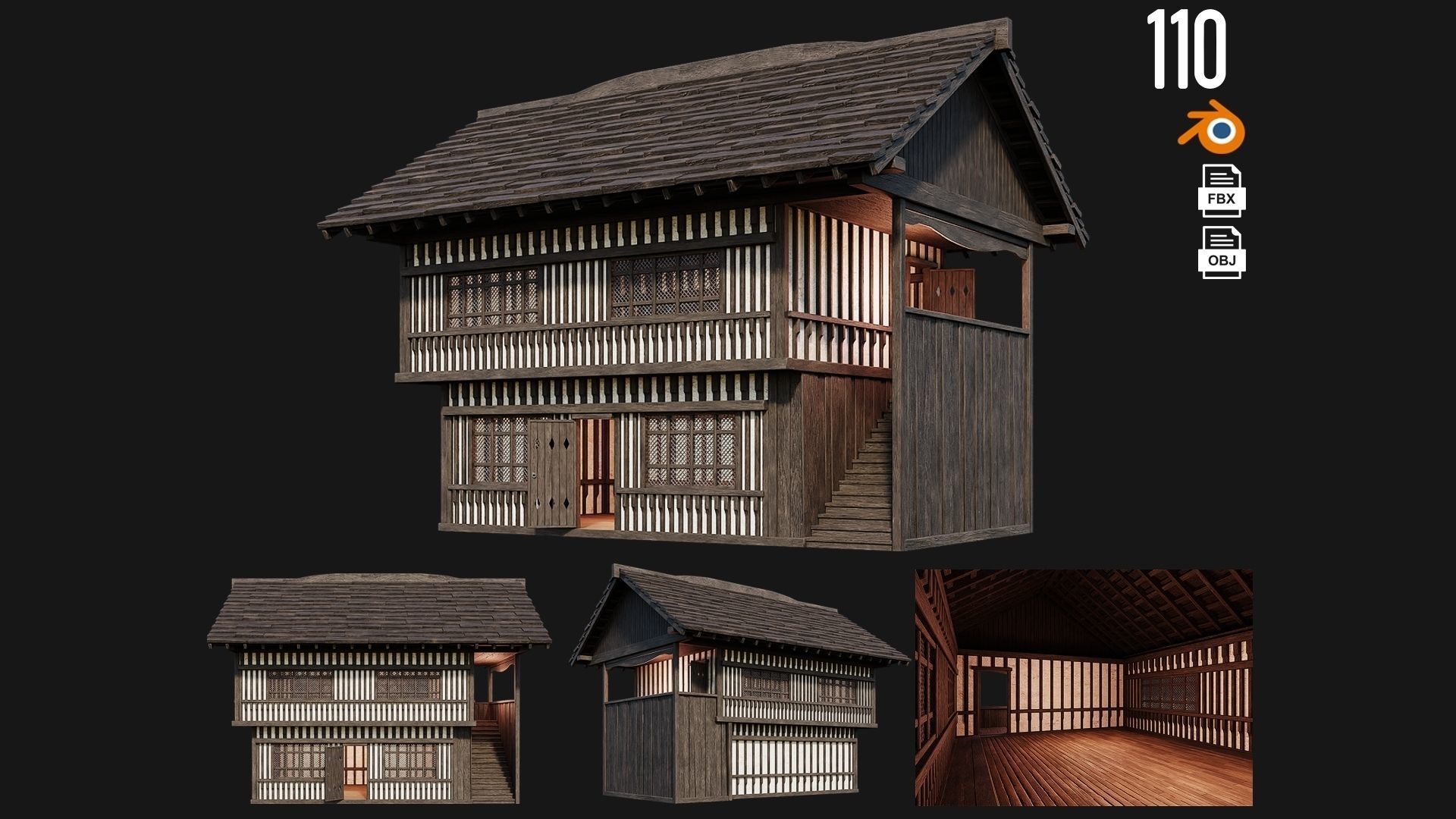 81 - 120 OLD MEDIEVAL BUILDINGS PACK 4K Textures GameReady 3D Model Collection_36