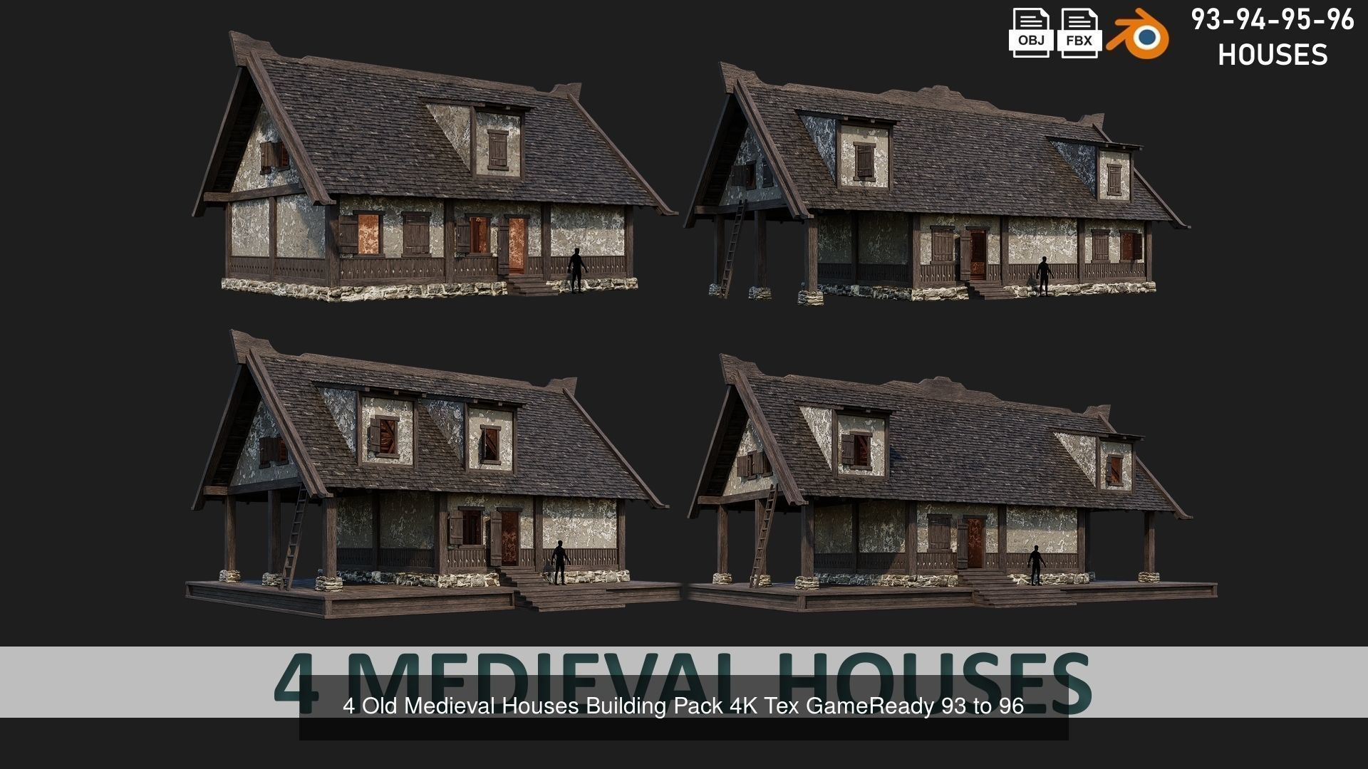 81 - 120 OLD MEDIEVAL BUILDINGS PACK 4K Textures GameReady 3D Model Collection_7