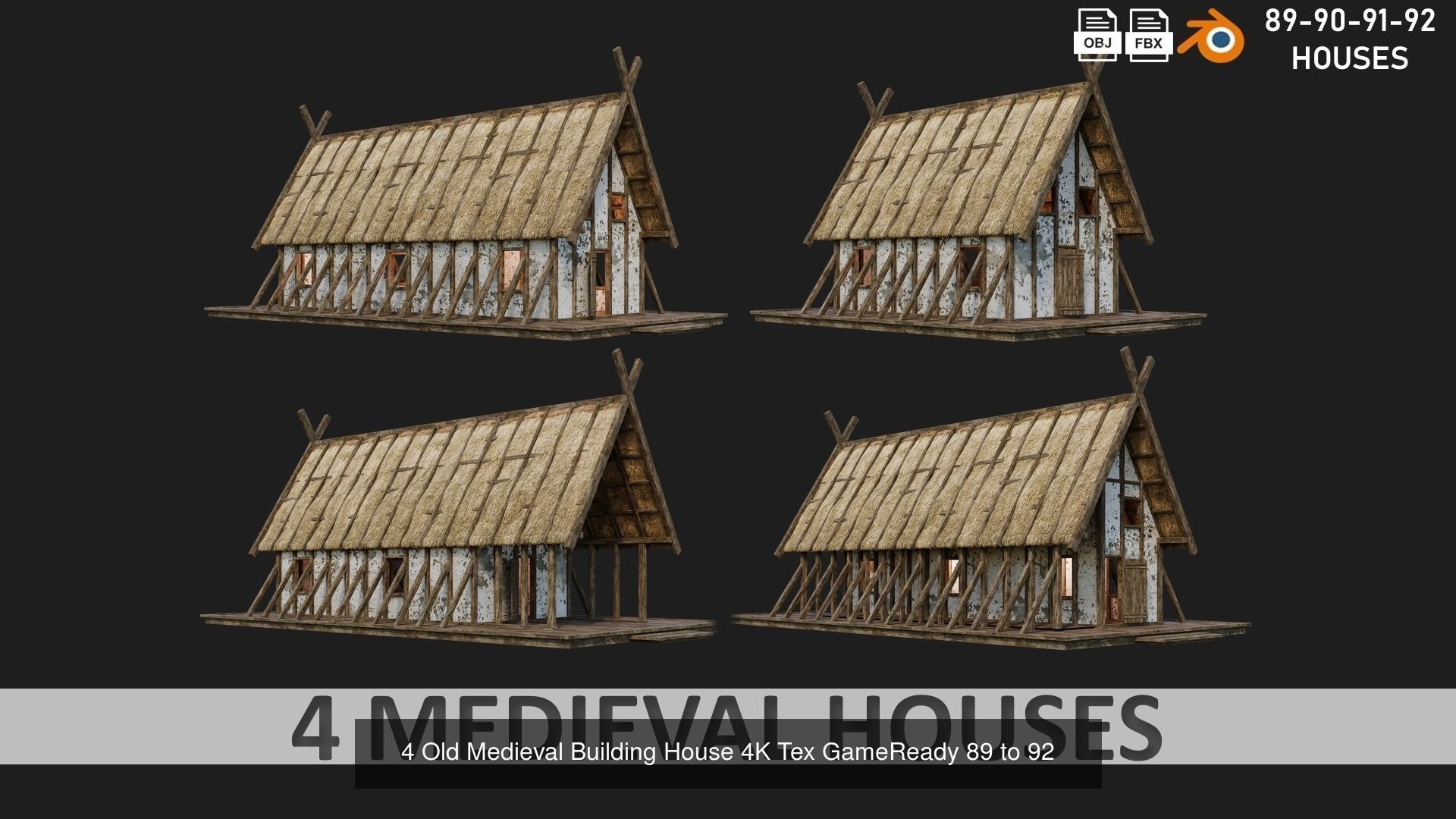 81 - 120 OLD MEDIEVAL BUILDINGS PACK 4K Textures GameReady 3D Model Collection_6