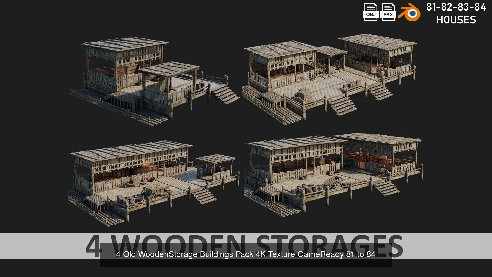 81 - 120 OLD MEDIEVAL BUILDINGS PACK 4K Textures GameReady 3D Model Collection_4