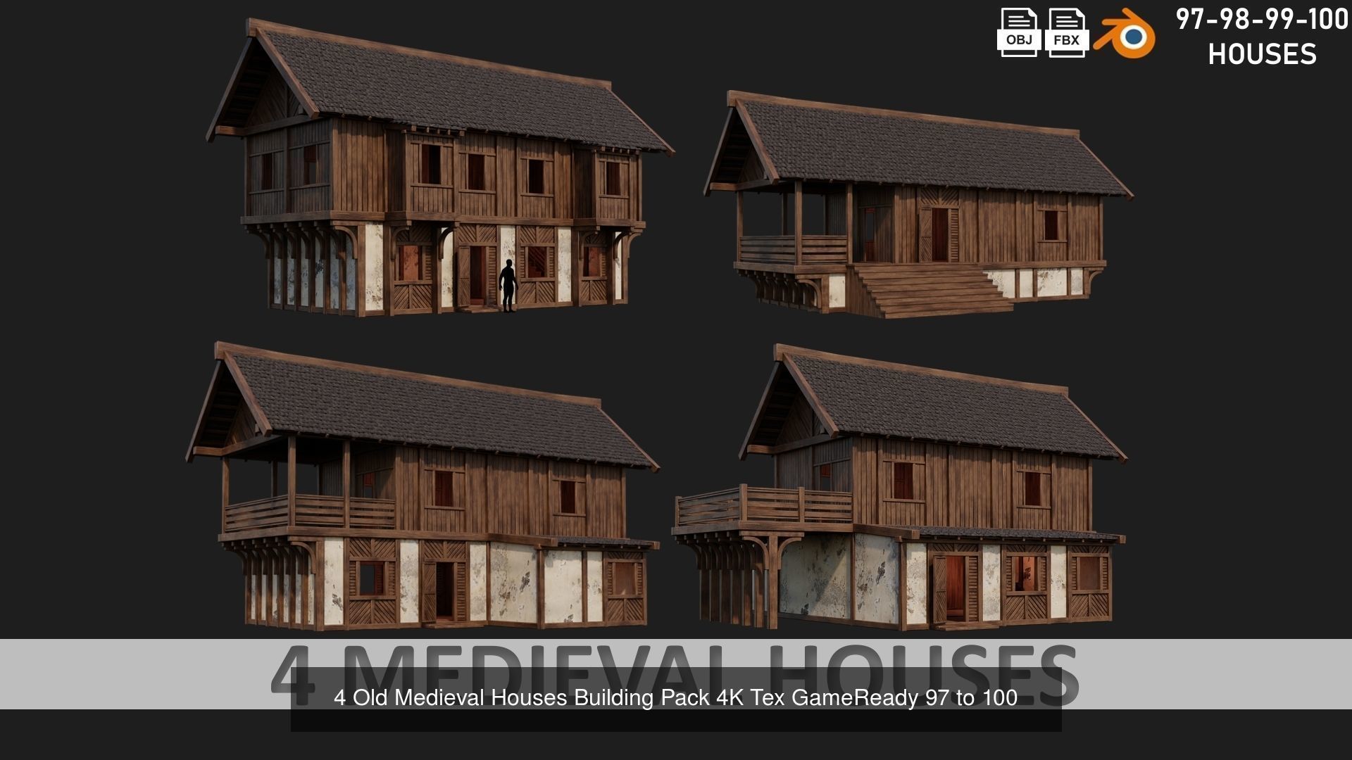 81 - 120 OLD MEDIEVAL BUILDINGS PACK 4K Textures GameReady 3D Model Collection_8