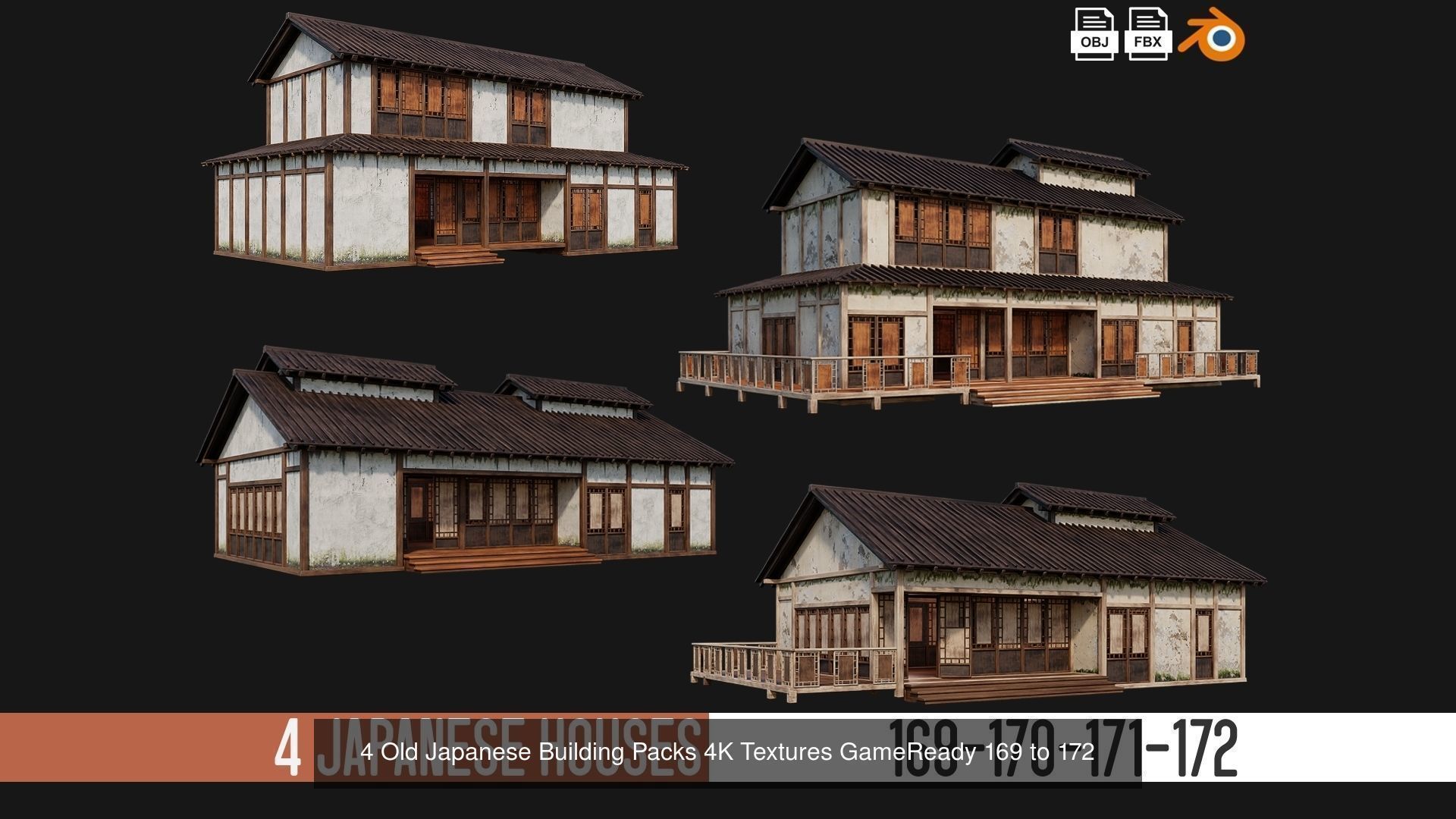 161-200 OLD MEDIEVAL BUILDINGS PACK 4K Textures GameReady 3D Model Collection_6