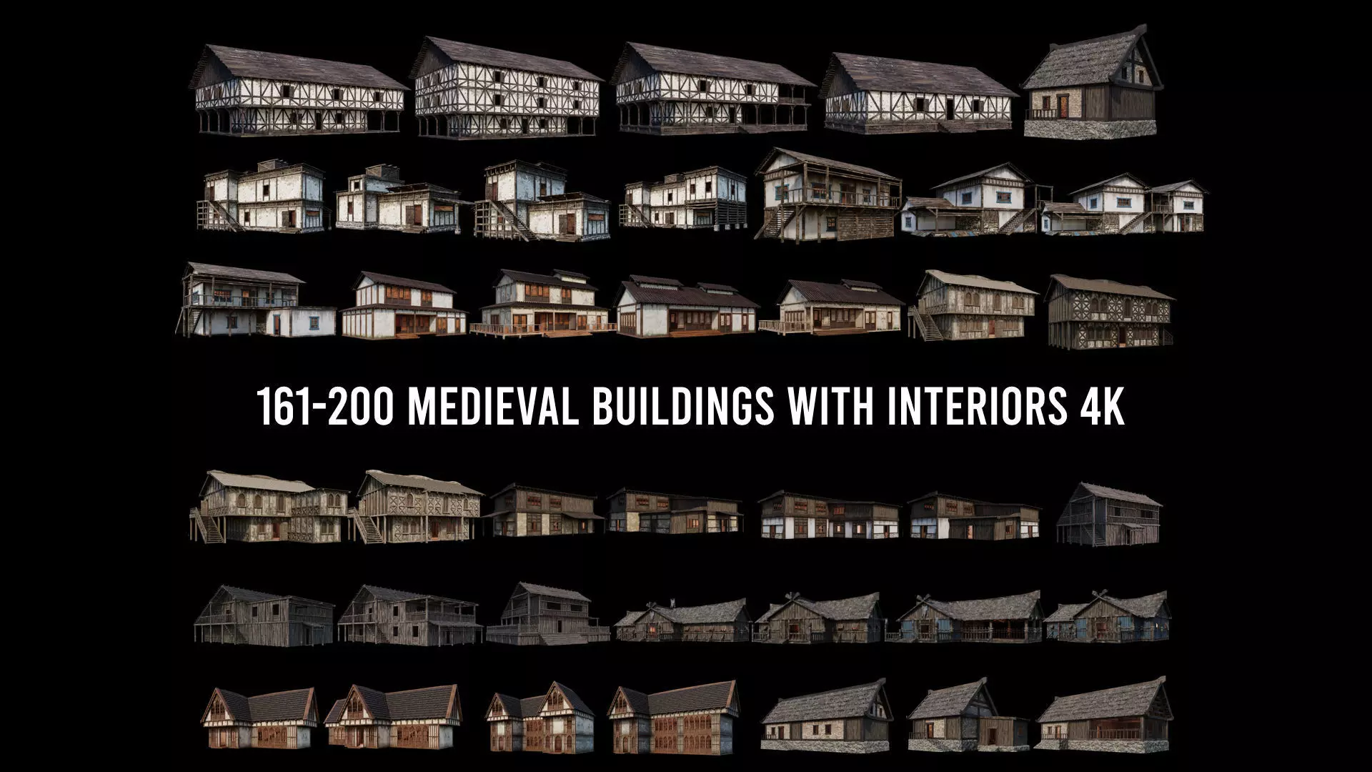 161-200 OLD MEDIEVAL BUILDINGS PACK 4K Textures GameReady 3D Model Collection_0