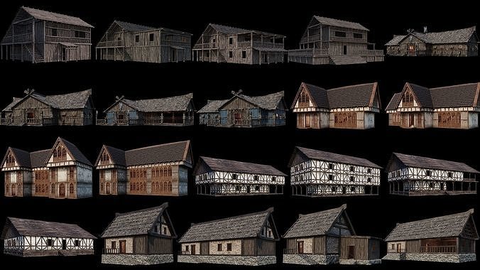 161-200 OLD MEDIEVAL BUILDINGS PACK 4K Textures GameReady 4