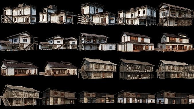 161-200 OLD MEDIEVAL BUILDINGS PACK 4K Textures GameReady 3