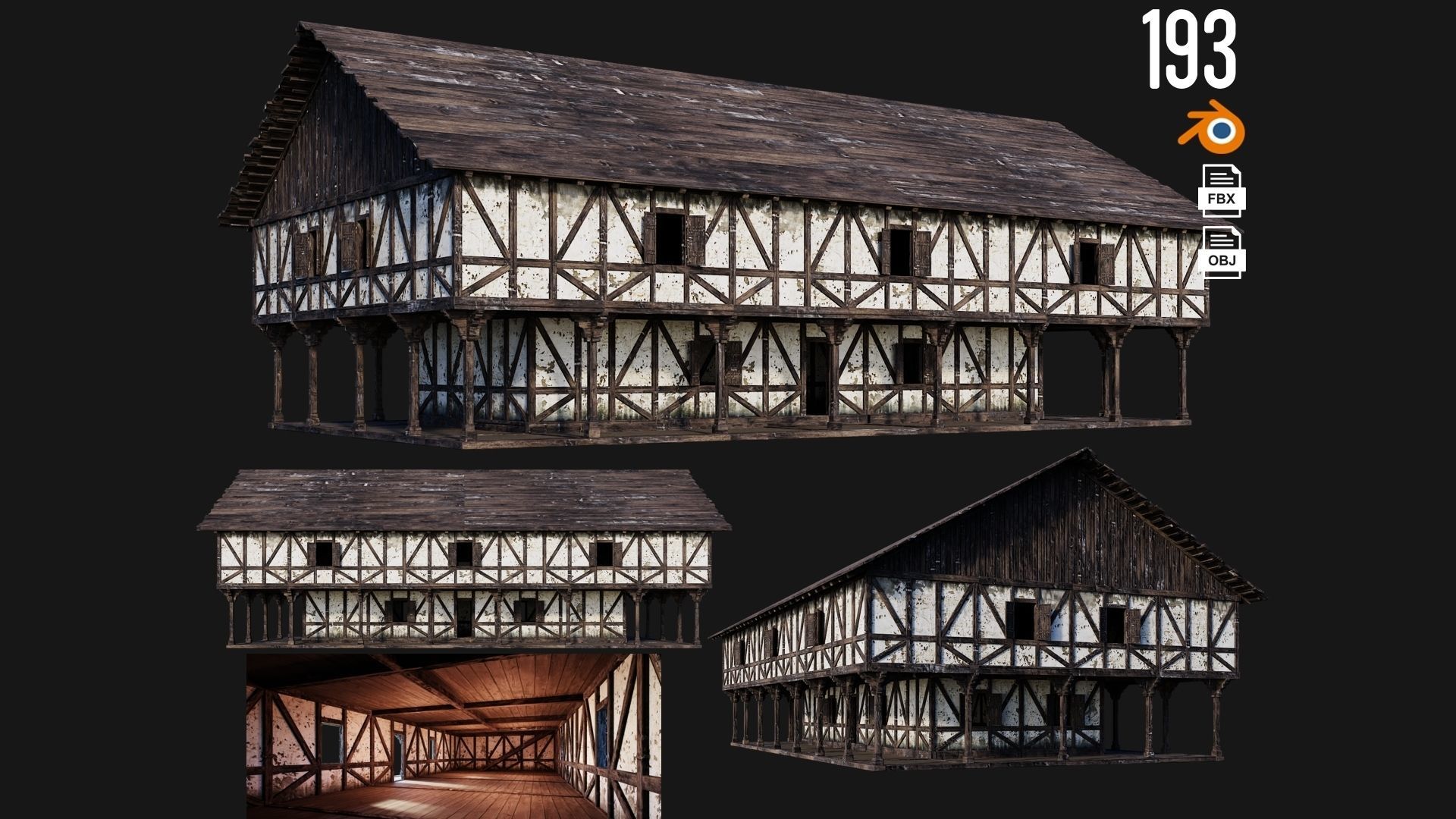 161-200 OLD MEDIEVAL BUILDINGS PACK 4K Textures GameReady 3D Model Collection_16