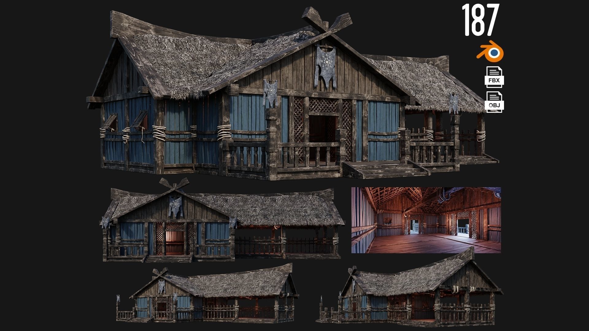 161-200 OLD MEDIEVAL BUILDINGS PACK 4K Textures GameReady 3D Model Collection_19