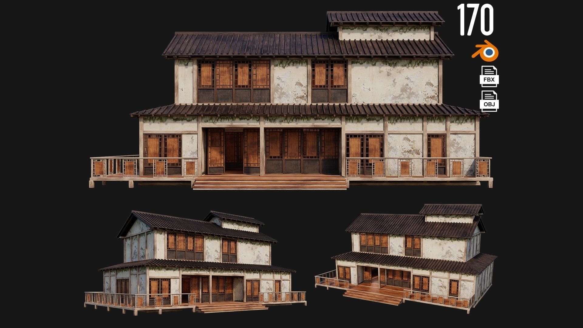 161-200 OLD MEDIEVAL BUILDINGS PACK 4K Textures GameReady 3D Model Collection_41