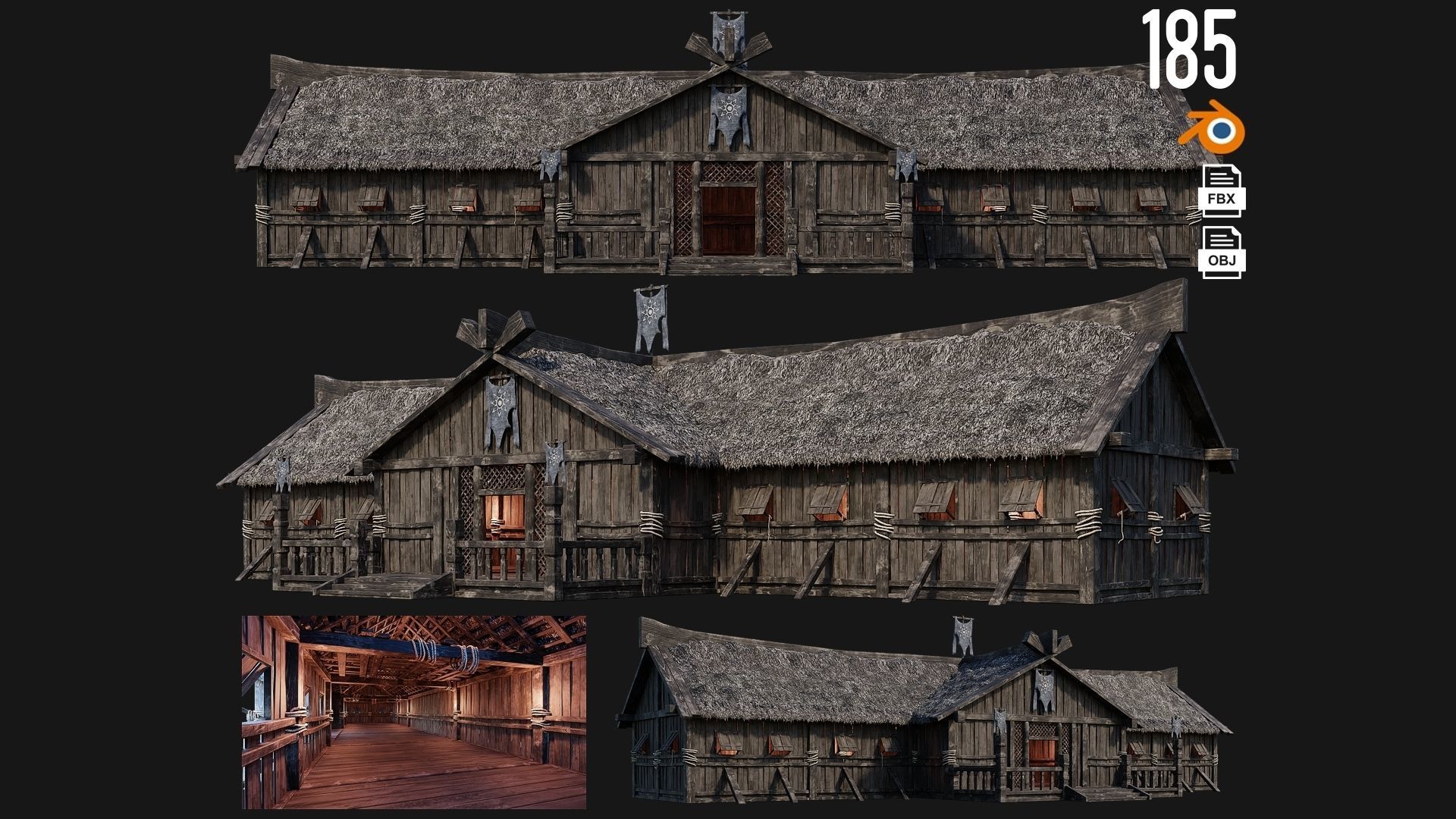 161-200 OLD MEDIEVAL BUILDINGS PACK 4K Textures GameReady 3D Model Collection_49