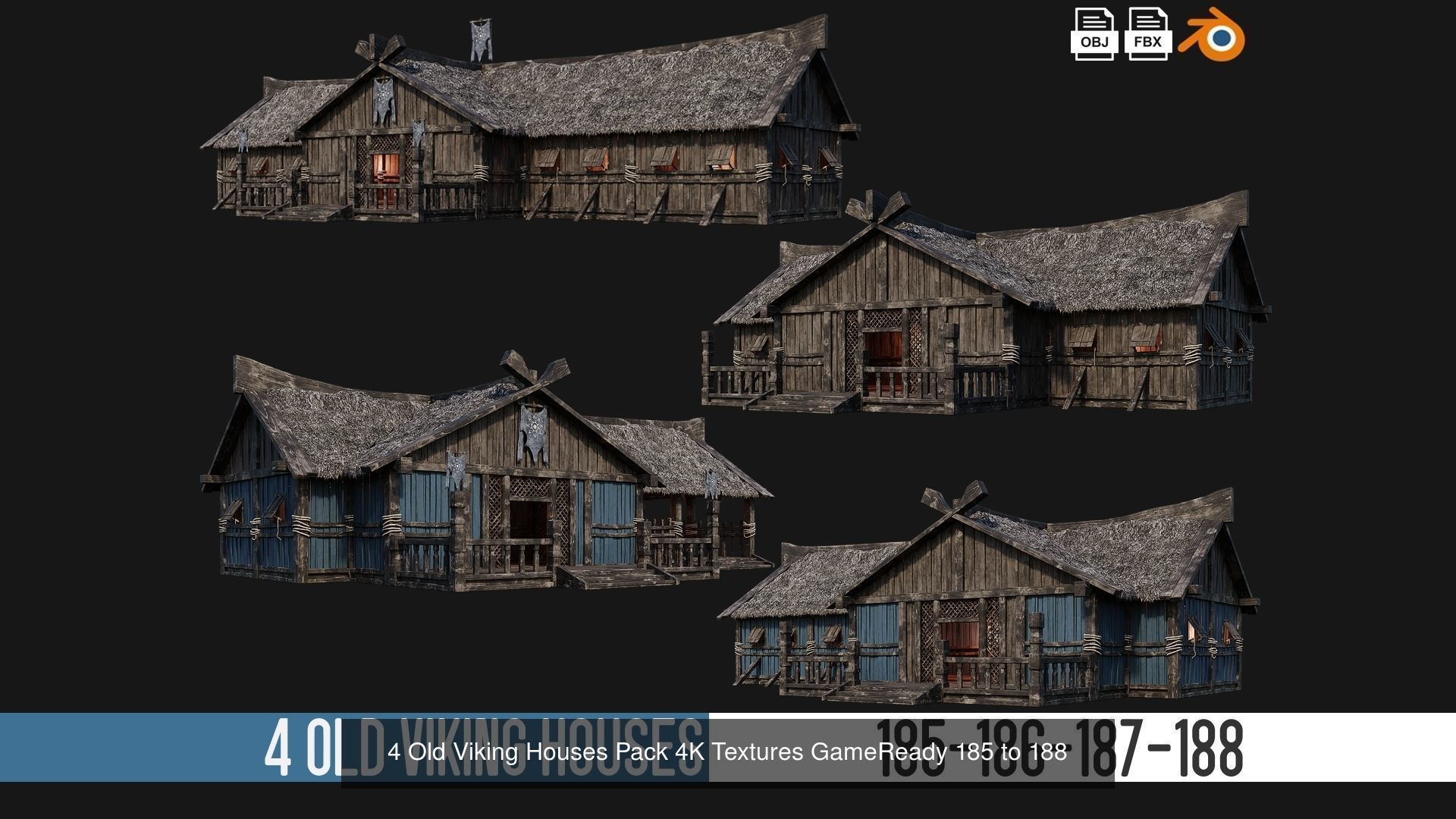 161-200 OLD MEDIEVAL BUILDINGS PACK 4K Textures GameReady 3D Model Collection_10
