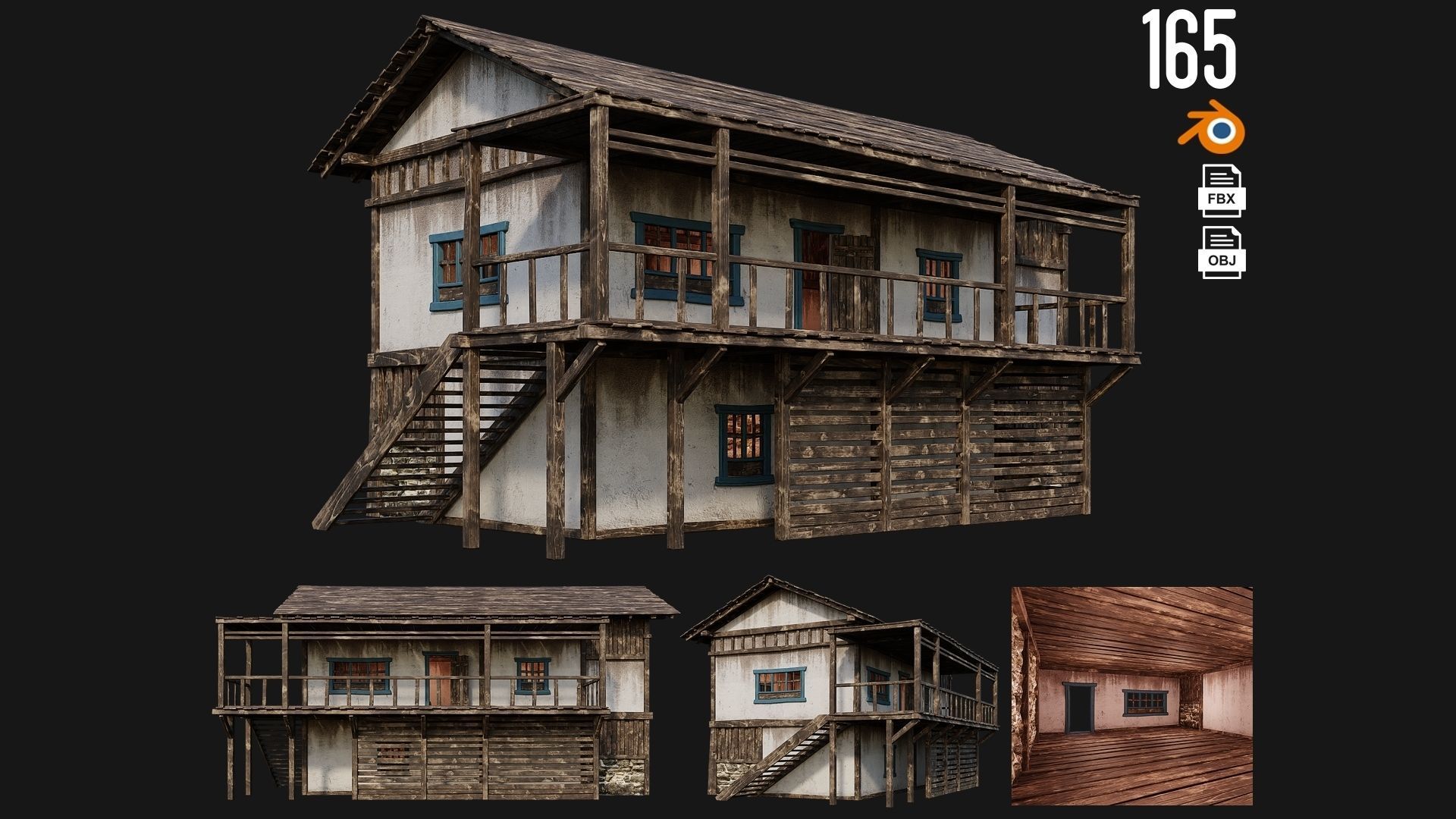 161-200 OLD MEDIEVAL BUILDINGS PACK 4K Textures GameReady 3D Model Collection_35