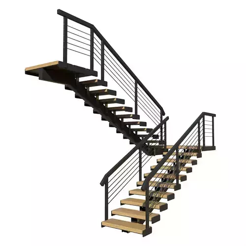 STAIRS IN LOFT STYLE U-shaped