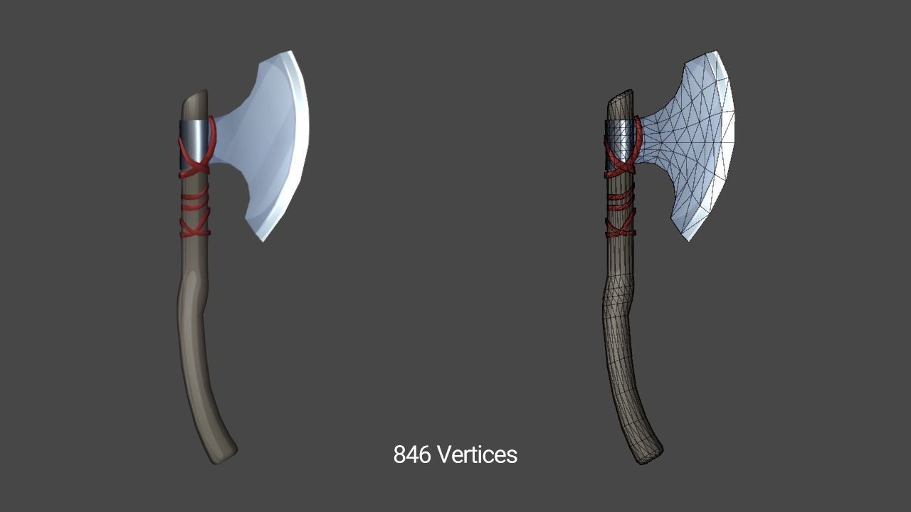 3D Lowpoly Cartoon Axe Pack Low-poly 3D model_3