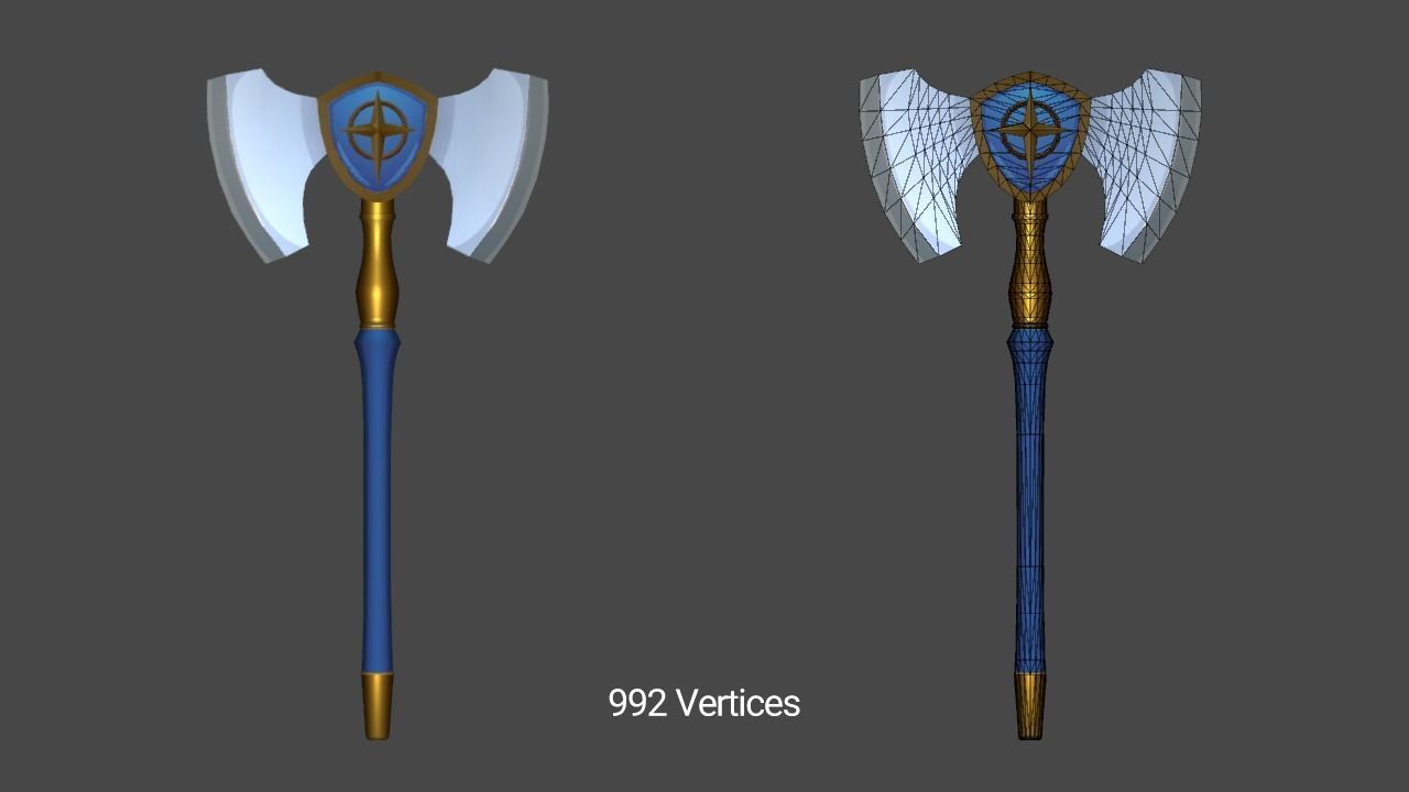 3D Lowpoly Cartoon Axe Pack Low-poly 3D model_5