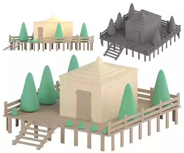 Low Poly - Game Ready Farm House - 001