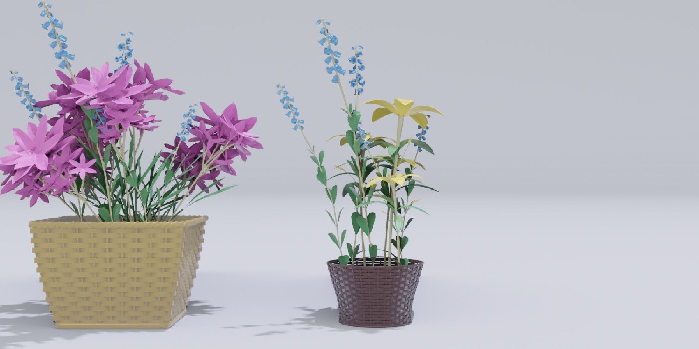 Flower basket model in Blender 3D model_5