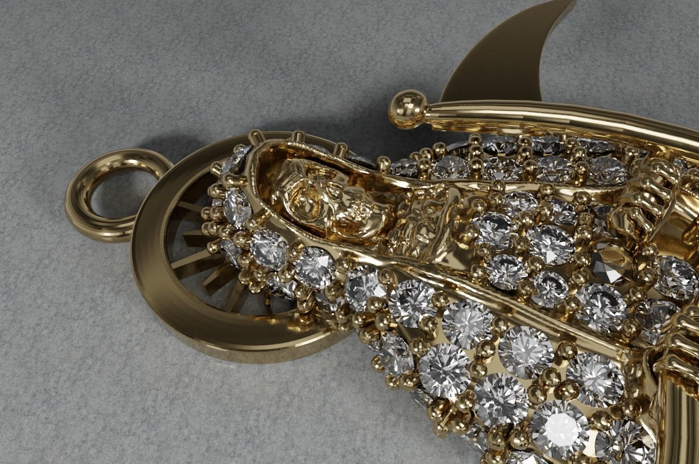 Holy Death Pendant 3D print model_2