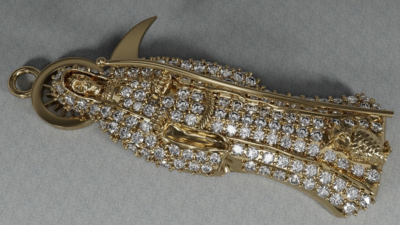 Holy Death Pendant 3D print model_1