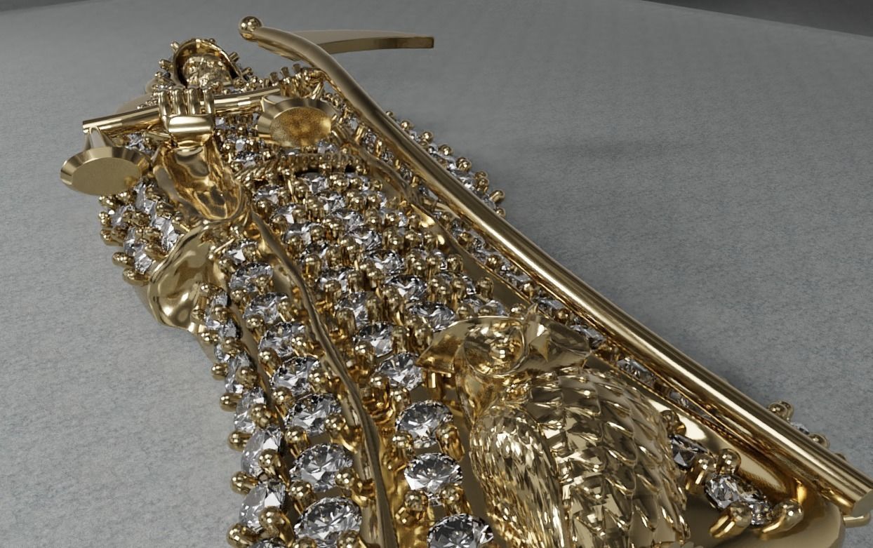 Holy Death Pendant 3D print model_3