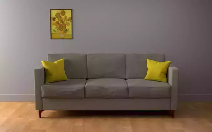 realistic sofa made in blander  Free 3D model