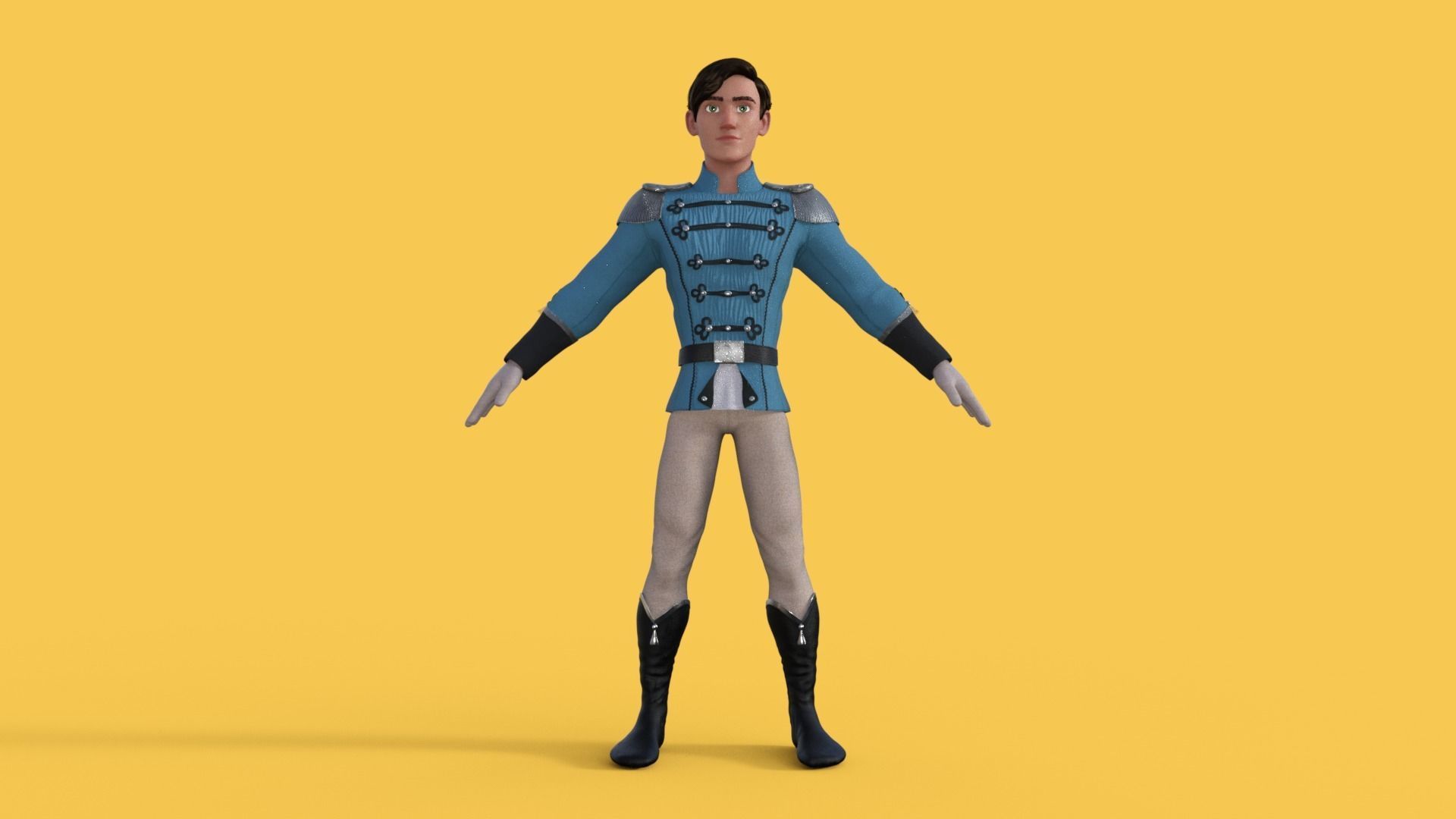 Prince Character Rigged 3D model_18
