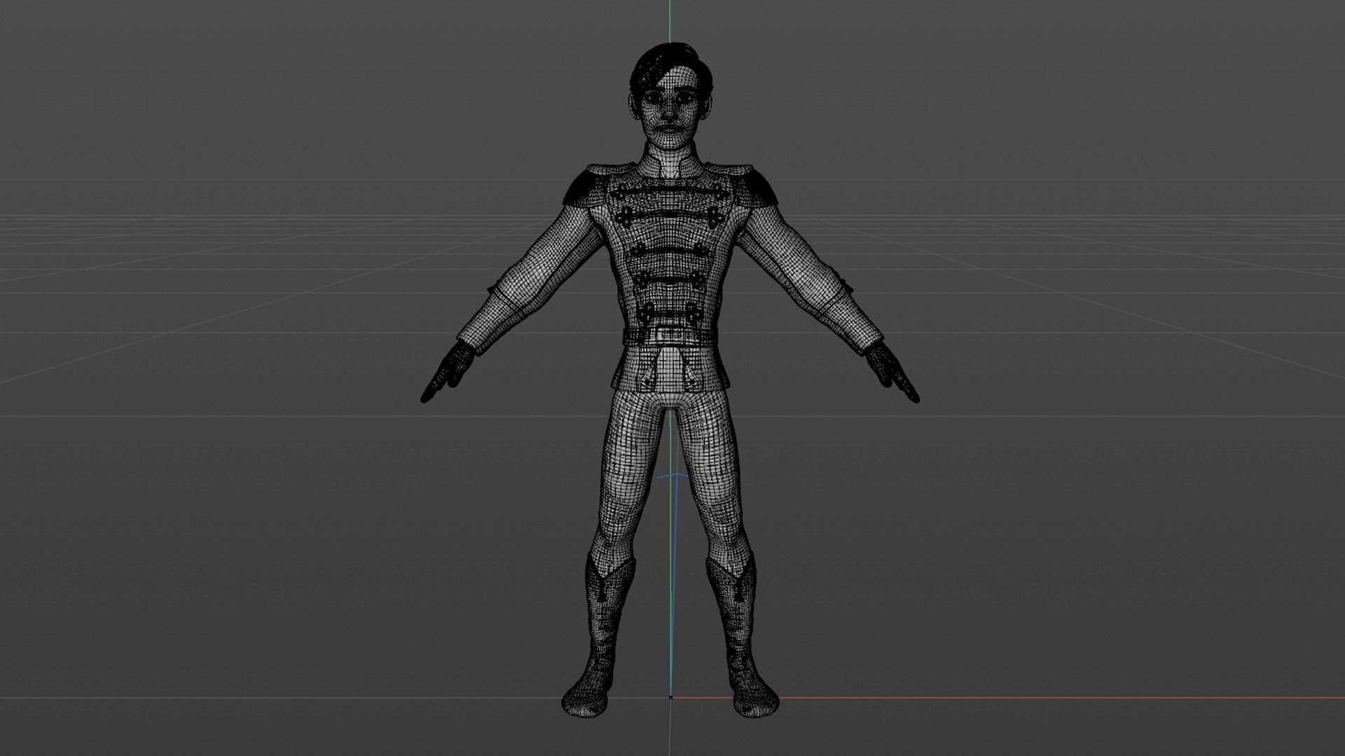 Prince Character Rigged 3D model_30