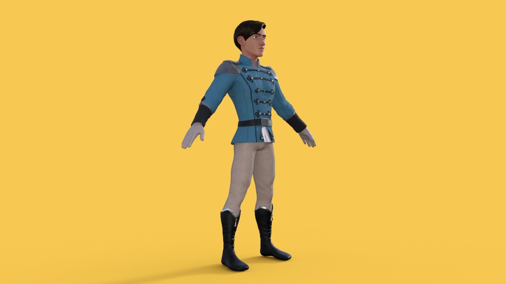 Prince Character Rigged 3D model_25