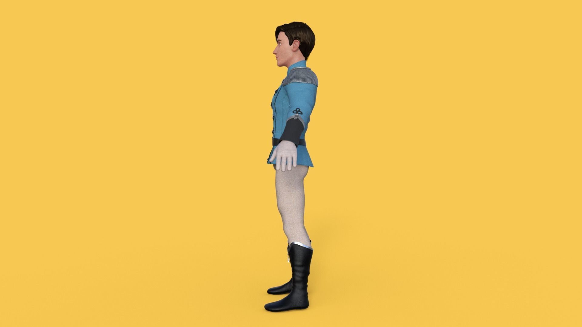 Prince Character Rigged 3D model_28