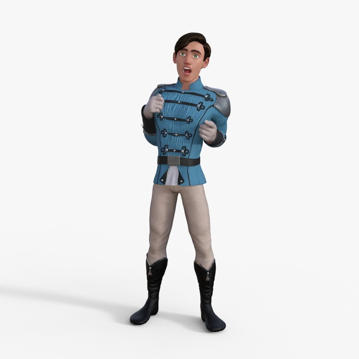 Prince Character Rigged 3D model_8