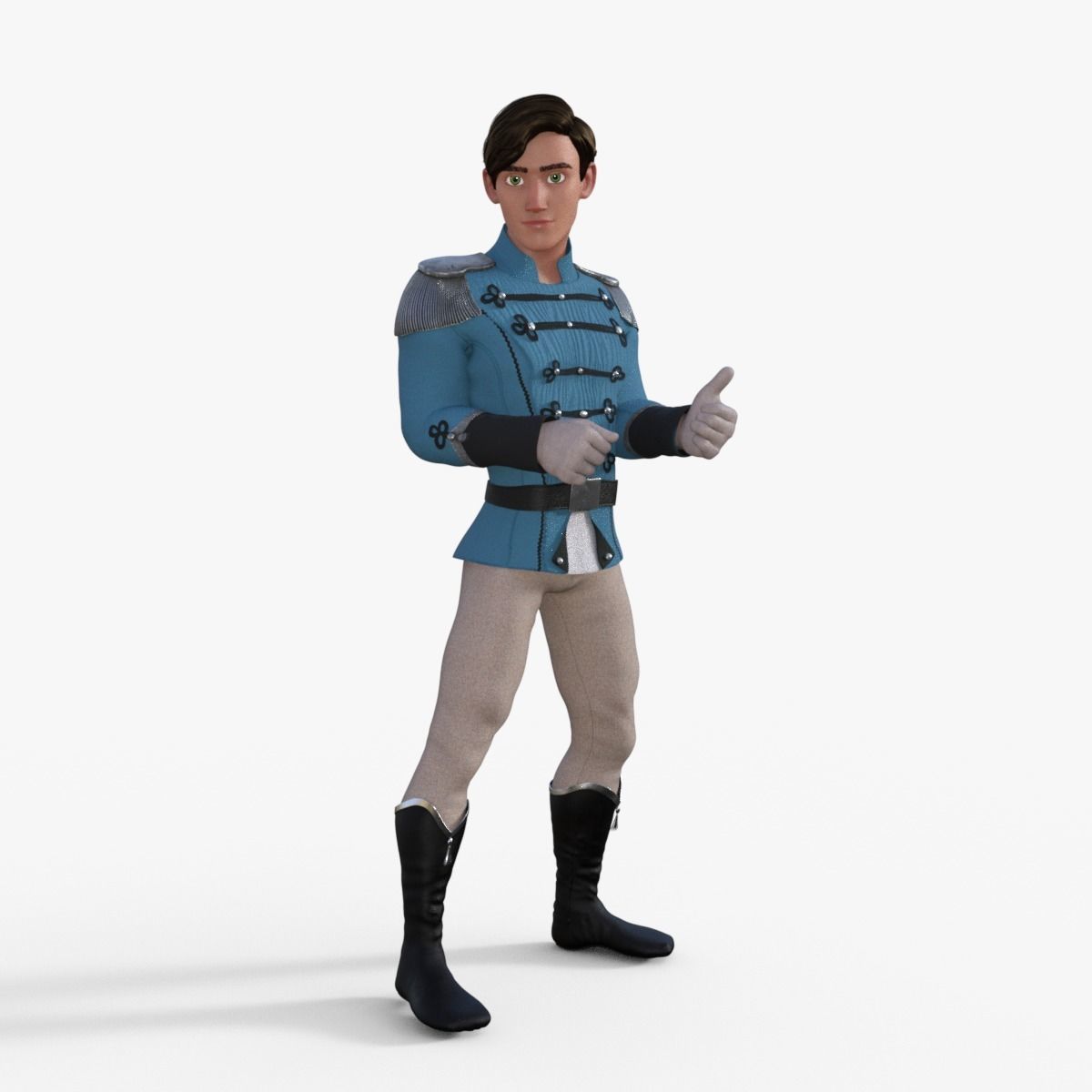 Prince Character Rigged 3D model_6