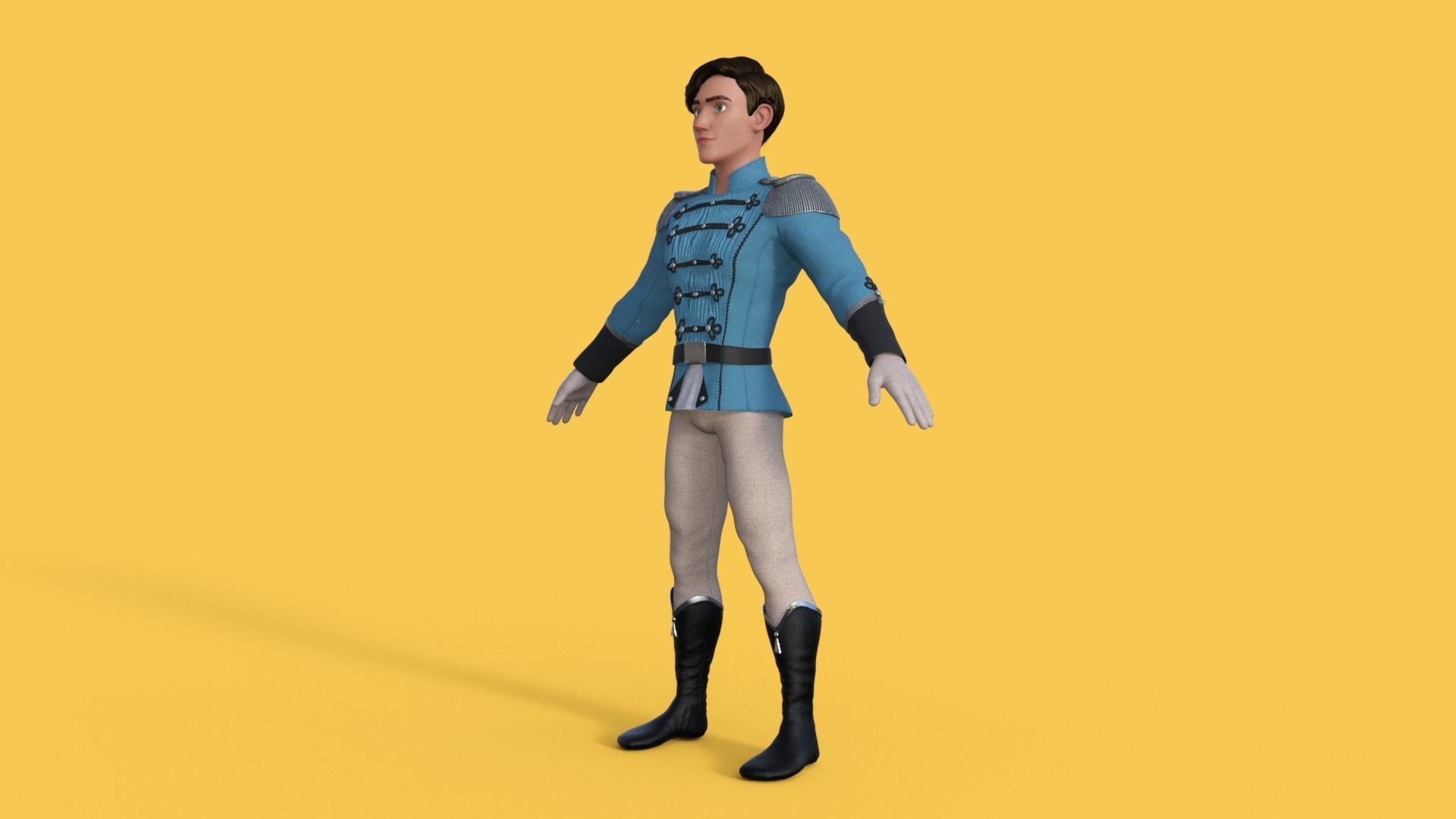 Prince Character Rigged 3D model_27