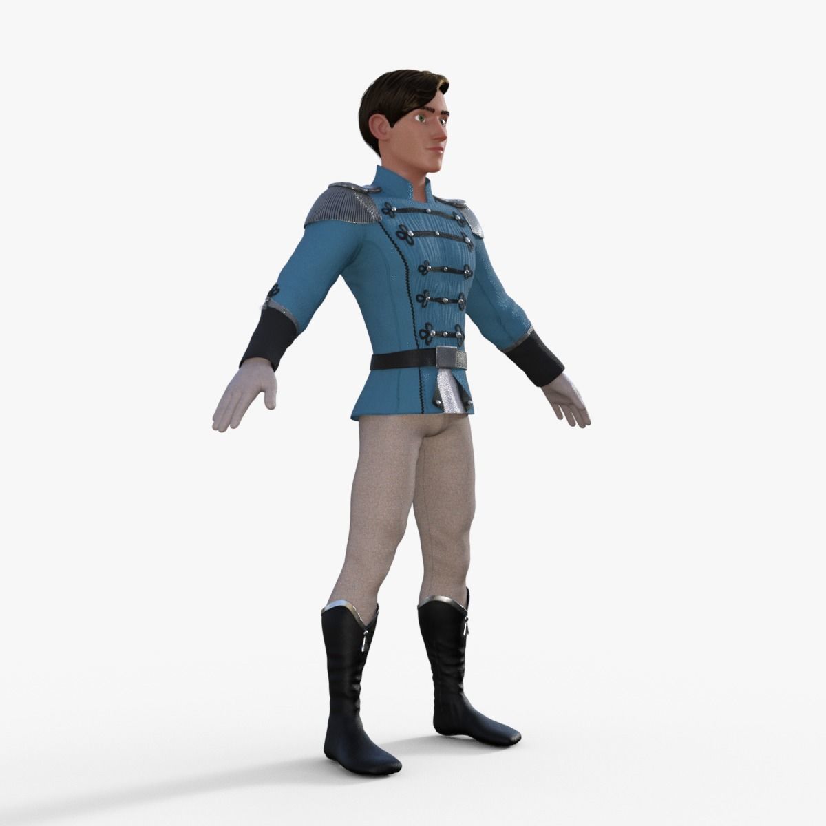 Prince Character Rigged 3D model_17